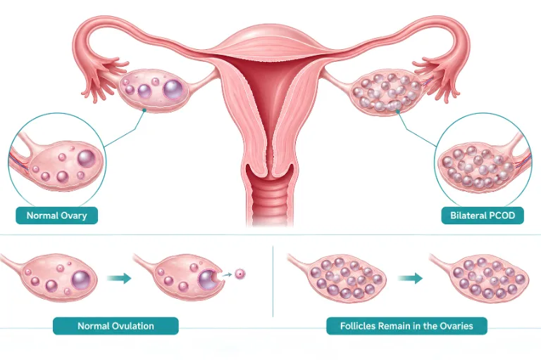 what is bilateral PCOD